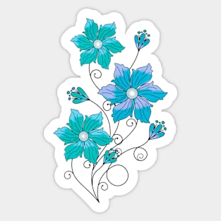 Blue Petunias Sticker